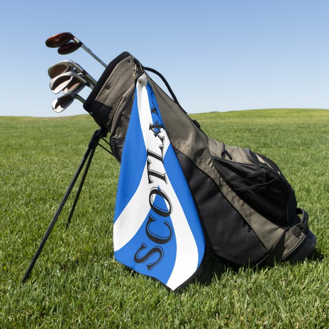 Scotland on Scottish Flag gtcnt Golf Towel (Green)