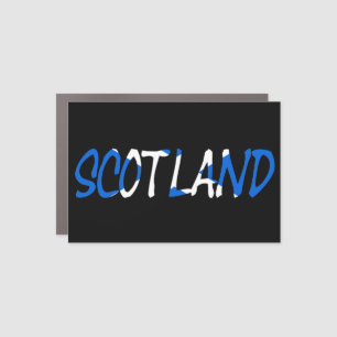 Scotland overlaid on Scottish Flag cmcnt Car Magnet