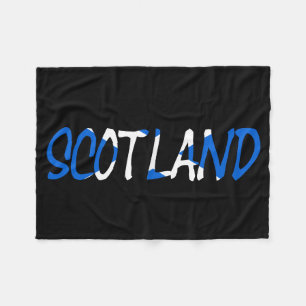 Scotland overlaid on Scottish Flag fbcnt Fleece Blanket