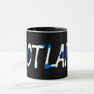 Scotland overlaid on Scottish Flag mugcnt Mug