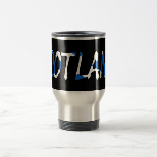 Scotland overlaid on Scottish Flag mugcnt Travel Mug