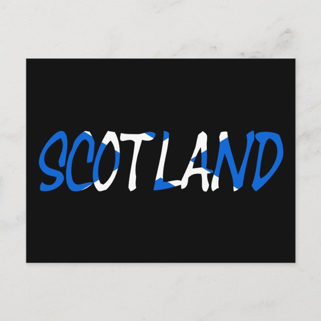 Scotland overlaid on Scottish Flag pccnt Postcard (Front)