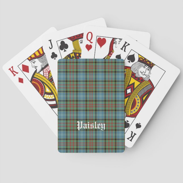 Scotland Paisley District Tartan Personalized Poker Cards (Back)