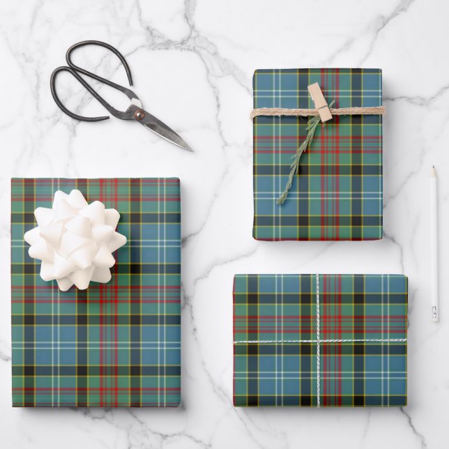 Scotland Paisley District Tartan Wrapping Paper Sheets (Front)