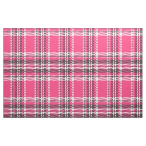 Scotland Pink and Black Tartan Plaid Fabric