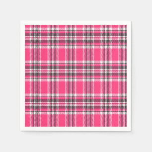 Scotland Pink and Black Tartan Plaid Napkins