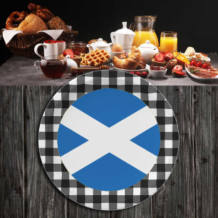 Scotland Plate, buffalo plaid & Scottish Flag Paper Plates