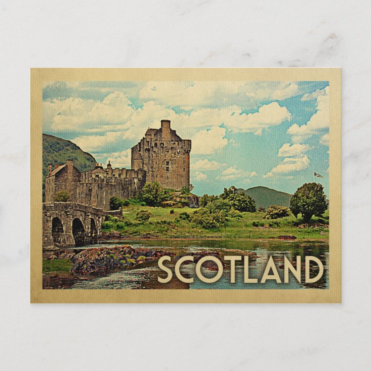 Scotland Postcard Castle Vintage Travel Zazzle