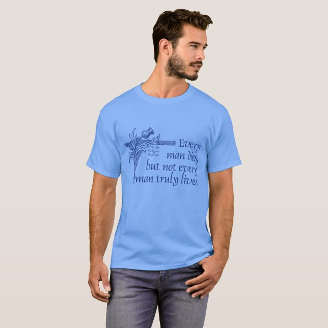 Scotland Quote, Sir William Wallace, Thistle T-Shirt (Front Full)