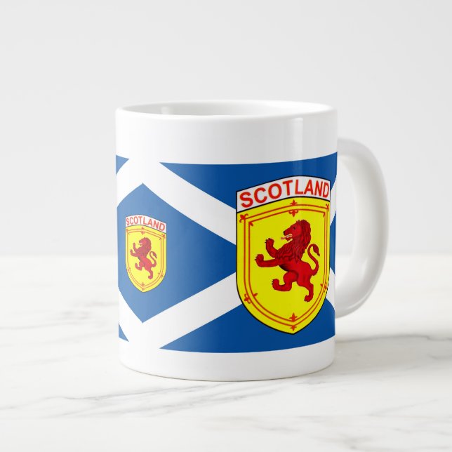 Scotland,  Rampant lion,  Ancient flag of Scotland Giant Coffee Mug (Front Right)