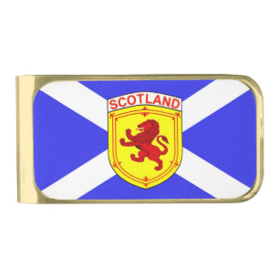 Scotland, Rampant lion, Ancient flag of Scotland Gold Finish Money Clip