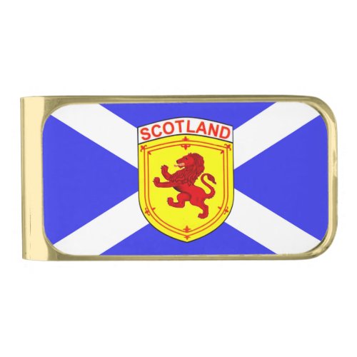 Scotland  Rampant lion  Ancient flag of Scotland Gold Finish Money Clip