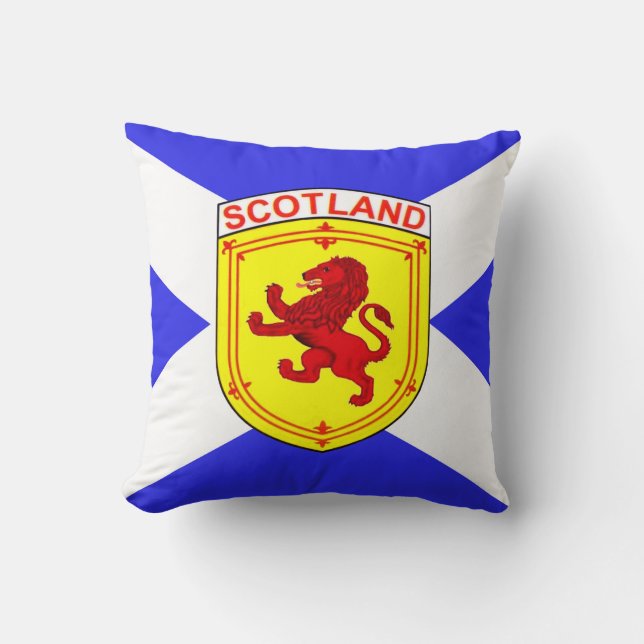 Scotland,  Rampant lion,  Ancient flag of Scotland Throw Pillow (Front)
