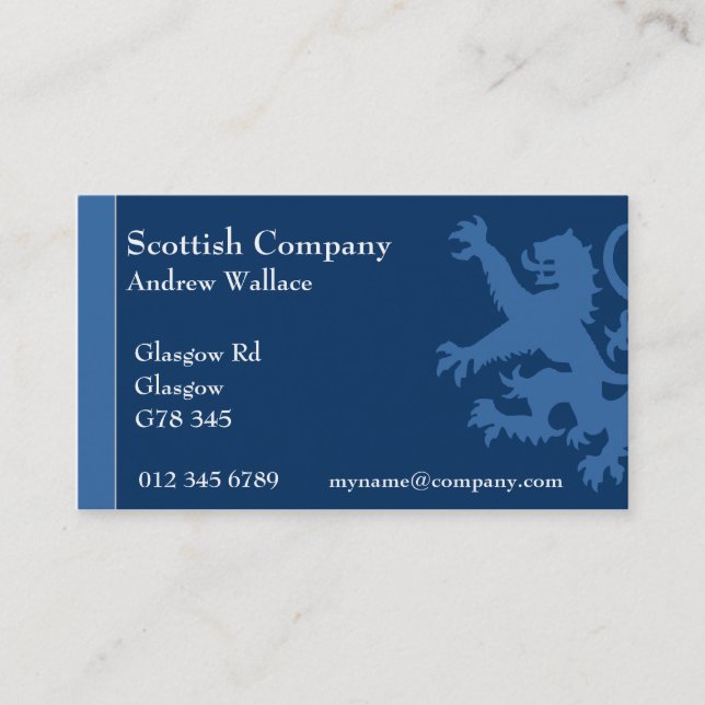 Scotland Rampant Lion Business Card (Front)