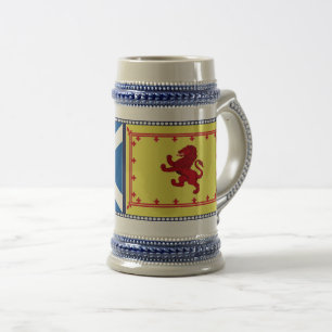 Scotland, Rampant lion, flag, St. Andrew's flag Beer Stein