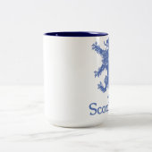Scotland Rampant Lion Mug, Scottish Heritage Two-Tone Coffee Mug (Center)