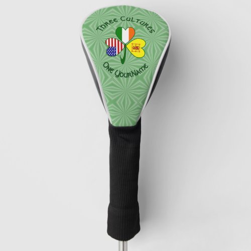 Scotland Rampant USA Ireland Flags Shamrock Name Golf Head Cover