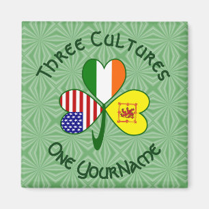 Scotland Rampant USA Ireland Flags Shamrock Name Magnet