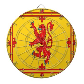 Scotland Red Lion Rampant Flag Dartboard by esoticastore at Zazzle