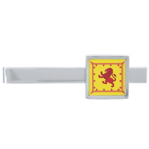 Scotland red Rampant Lion flag  emblem logo Silver Finish Tie Bar