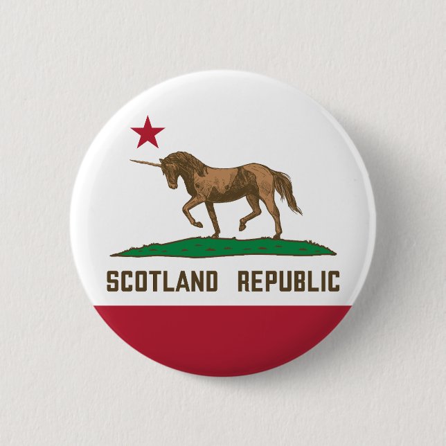 Scotland Republic California Flag Unicorn Button (Front)