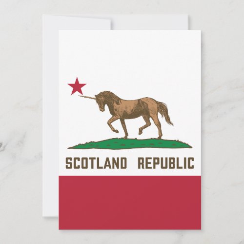 Scotland Republic California Flag Unicorn Invitation