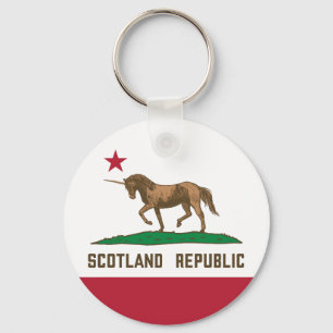 Scotland Republic California Flag Unicorn Keychain