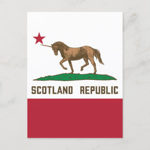 Scotland Republic California Flag Unicorn Postcard