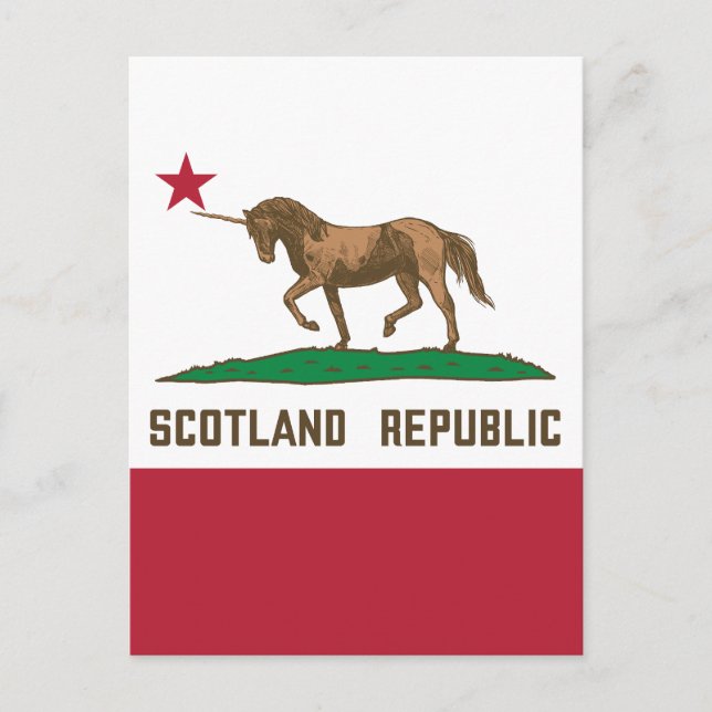 Scotland Republic California Flag Unicorn Postcard (Front)