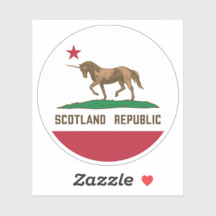 Scotland Republic California Flag Unicorn Sticker