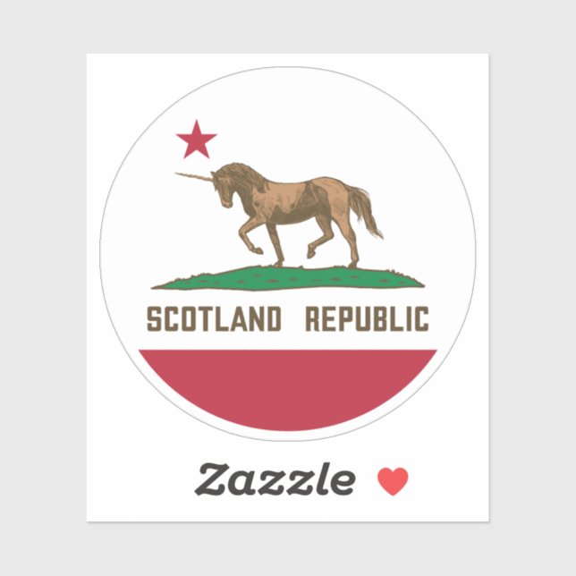 Scotland Republic California Flag Unicorn Sticker (Sheet)