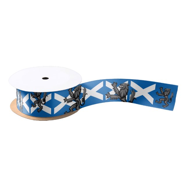 Scotland ribbon, Fun Rampant & Scottish Flag Satin Ribbon (Spool)