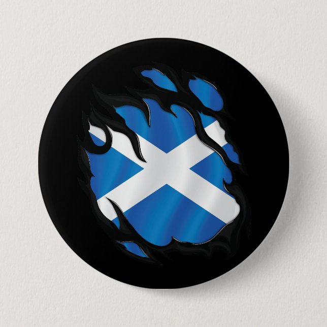 Scotland Ripped Flag Button (Front)