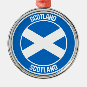 Scotland Round Emblem Metal Ornament