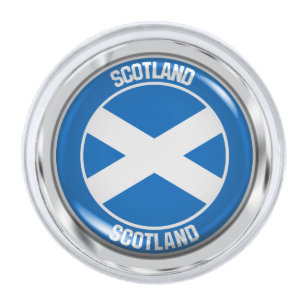 Scotland Round Emblem Silver Finish Lapel Pin