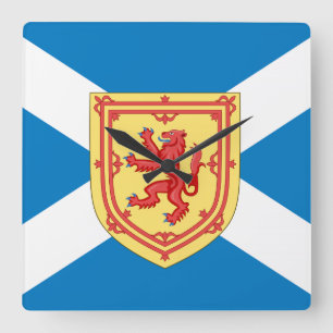 Scotland Royal Arms and Flag Square Wall Clock