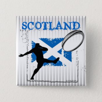 Scotland Rugby Button by pixibition at Zazzle