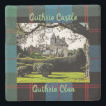 Scotland’s Guthrie Castle–Guthrie Clan Fun Coaster<br><div class="desc">So, the clan is gathering at your place? Treat them with YOUR clan's Scottish Castle and tartan. Guthrie Castle was the property of the Scottish clan by the same name from the 1400s until it was sold in 1984. The name “Guthrie” is prominent in Angus, less than 20 miles northeast...</div>