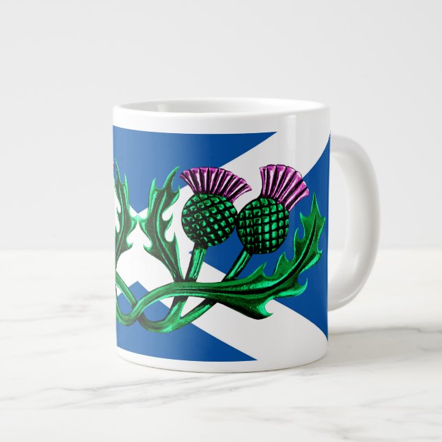 Scotland,  Saint Andrews,  Ancient flag, thistle Giant Coffee Mug (Front Right)