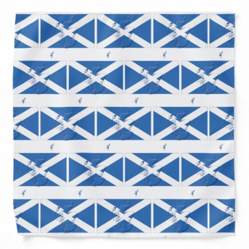 SCOTLAND SALTIRE Flag Map Bandana