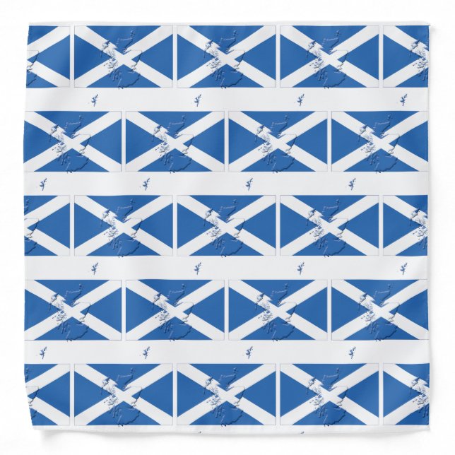 SCOTLAND SALTIRE Flag Map Bandana (Front)