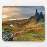 Scotland Scenic Rolling Hills Landscape Mouse Pad<br><div class="desc">Photograph of a picturesque landscape in Scotland. Colorful rolling hills,  large rocky stones and mountains with a brightly lit sky.</div>