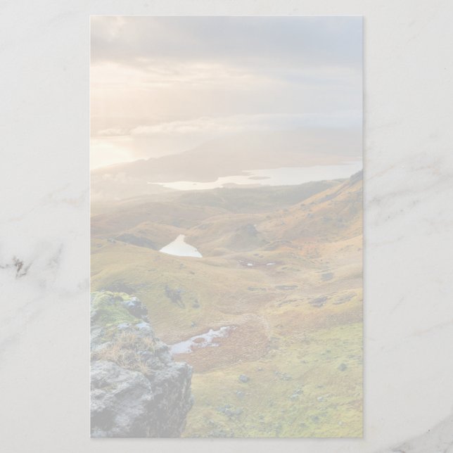 Scotland Scenic Rolling Hills Landscape Stationery (Front)