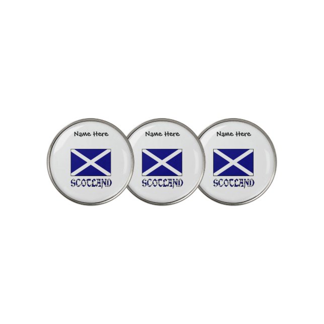 Scotland Scot Flag Personalized  Golf Ball Marker (3 Up)