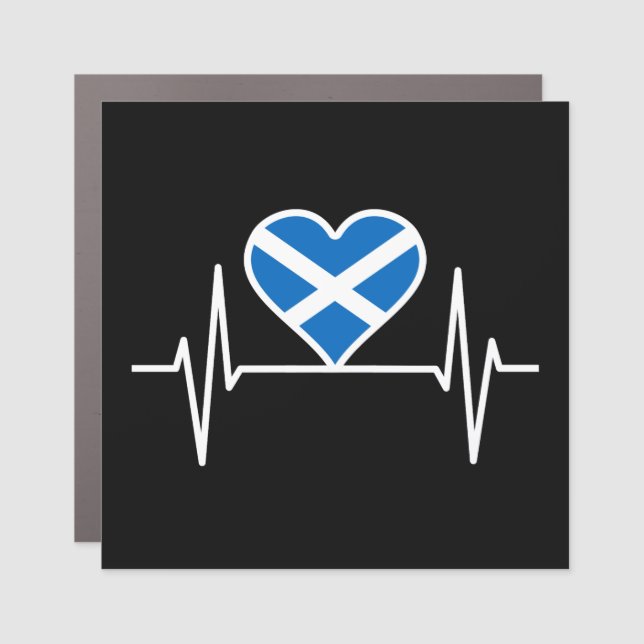 Scotland - Scotland Flag Heartbeat Car Magnet (Front)