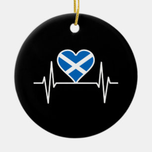 Scotland - Scotland Flag Heartbeat Ceramic Ornament