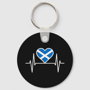 Scotland - Scotland Flag Heartbeat Keychain