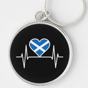 Scotland - Scotland Flag Heartbeat Keychain