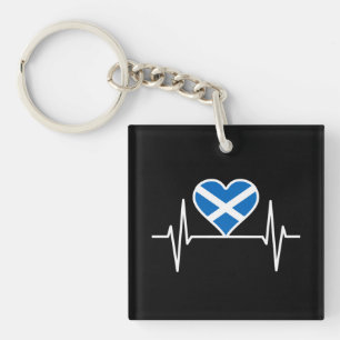 Scotland - Scotland Flag Heartbeat Keychain