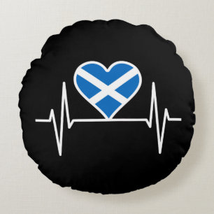 Scotland - Scotland Flag Heartbeat Round Pillow